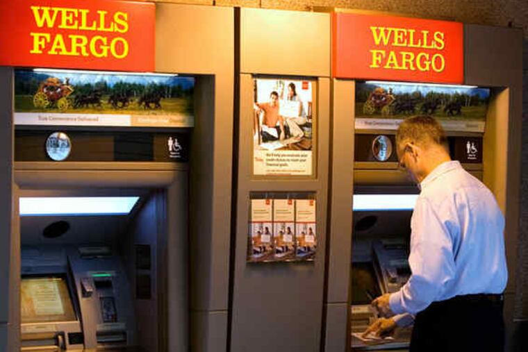Wells Fargo & Co., the newly dominant bank in the Philadelphia area, saw its shares fall 24%, to $14.