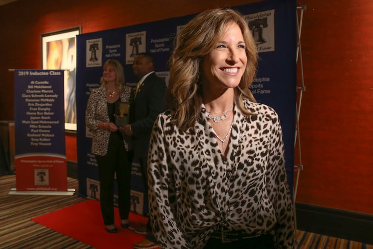 ESPN broadcaster Suzy Kolber was inducted into the Philadelphia Sports Hall of Fame on Thursday.