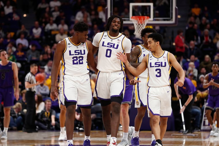 LSU post player Naz Reid (0) is scheduled to work out for the Sixers on Monday.