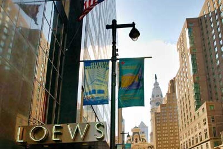 The Loews Philadelphia Hotel at 12th and Market Streets in Center City. (John Costello/Staff File Photo)
