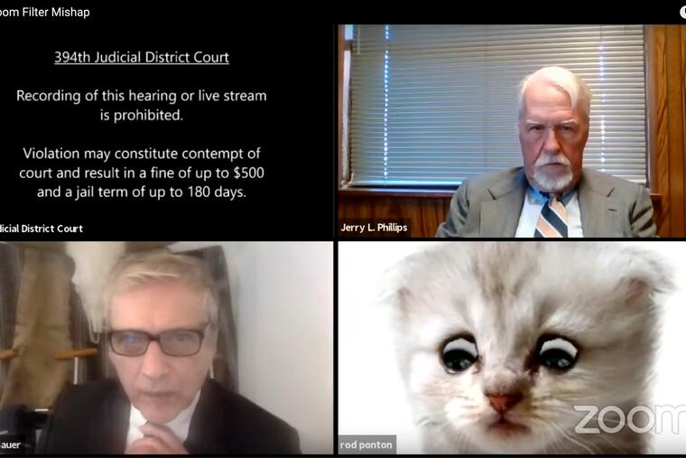 The hearing took a detour when an attorney showed up looking like a kitten. A filter that had been activated on the attorney's device obscured his appearance and made him look like a cat.