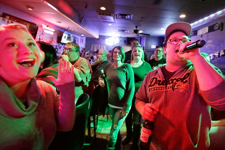 A karaoke night at a bar in Philadelphia in 2018.
