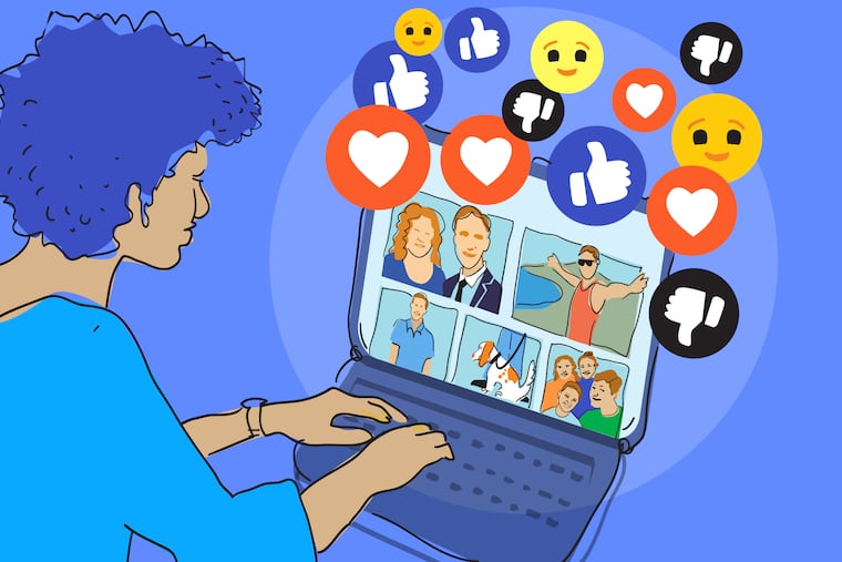 An illustration of a dating profile posted to Date Him: Philly, a 20,000-member Facebook group where women vouch for their single guy friends. It's part of a network of grassroots initiatives aimed at helping to take the guesswork of dating for Philly's young singles that have become jaded by dating apps.