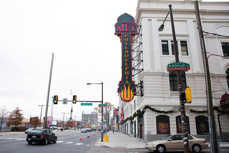 The exterior of the Met Philadelphia, redeveloped by Eric Blumenfeld and leased to events promoter Live Nation.