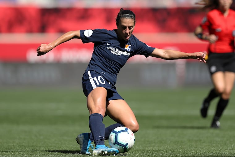 Carli Lloyd in action for Sky Blue FC last year.