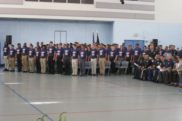 The COVID-19 pandemic has cancelled public celebrations like this one, in 2011, that honored Philadelphia students who enlisted in the Armed Services upon high-school graduation.