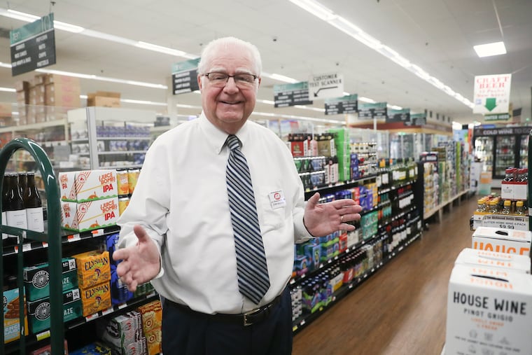 John Hallinan speaks about all the wines offered at Richmond Bottle Shop inside The Richmond Shops IGA grocery store at Fishtown Crossing in Philadelphia on Wednesday, Jan. 4, 2023. Hallinan has been named one of IGA's nine retailers of the year for his Richmond Shops independent grocery story. The store carries local product companies and caters to the wants and needs of customers, both old and new.