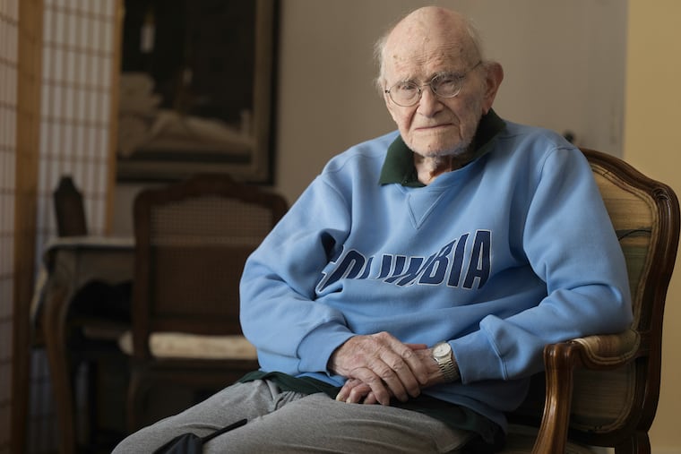 Cyrus Bloom, 102, is photographed at his home in Philadelphia on Tuesday, June 9, 2026. Bloom worked as a meteorologist during World War II.