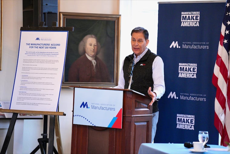 Jay Timmons, president of the National Association of Manufacturers, was in Philadelphia Friday when the U.S. Supreme Court ruled in a case on President Donald Trump's tariffs.