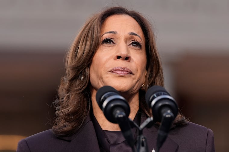 Vice President Kamala Harris delivers a concession speech after the 2024 presidential election on Wednesday on the campus of Howard University in Washington.