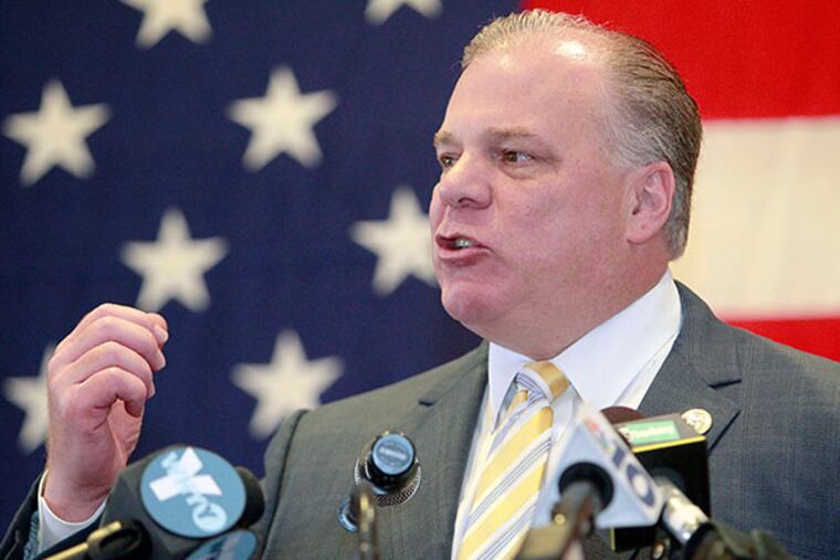 NJ Senate President Steve Sweeney makes a remark at the 119th Annual Labor Day Observance at Collingswood on Aug. 30, 2013. To help students afford college, NJ Senate President Steve Sweeney wants a commission to evaluate a number of options, including a "Pay Forward, Pay Back." ( File photo / AKIRA SUWA / Staff Photographer )
