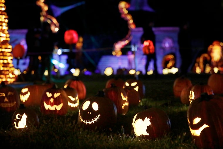 Jack's Pumpkin Glow in Philadelphia’s Fairmount Park on October 5, 2019. According to Jack’s website, JACK’S PUMPKIN GLOW ia a 1/3 of a mile jack o’ lantern landscape featuring more than 5,000 hand carved, illuminated pumpkins.