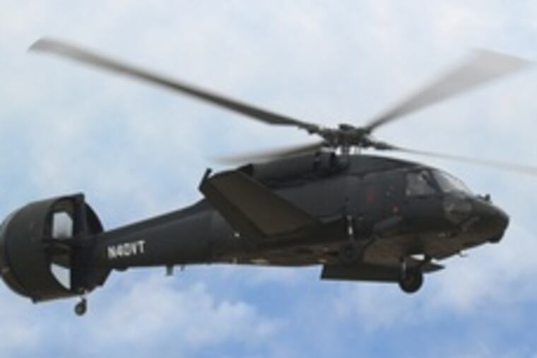 Piasecki Aircraft's X-49A has a thruster that the Essington company says allows the helicopter to go farther and faster.