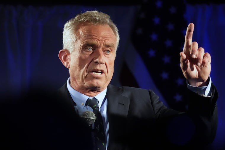 Robert F. Kennedy Jr. speaks during a campaign event in 2023. The independent presidential candidate failed to qualify for next week’s CNN debate in Atlanta.