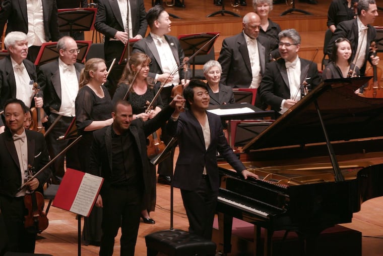 Conductor Yannick Nézet-Séguin and pianist Lang Lang during the Philadelphia Orchestra's 2016 tour of China.