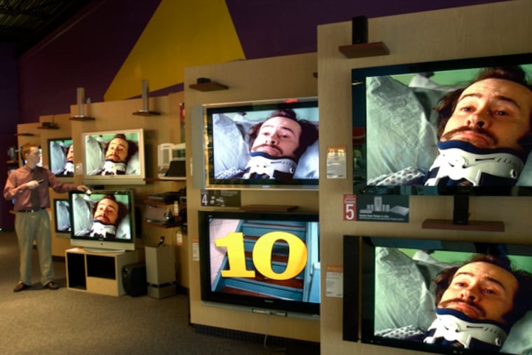In happier days, products at the Tweeter store in Wilmington.