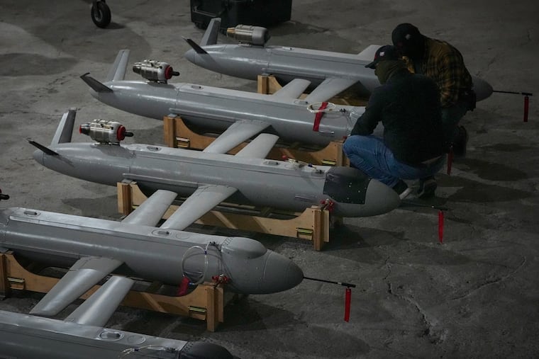 Servicemen of Ukraine's defense intelligence set up the Peklo (Hell) missile drones against Russian in an undisclosed location in Ukraine late Thursday, May 28, 2026.