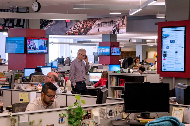 The Philadelphia Inquirer is one of the news organizations that has reached a deal with Facebook for licensing fees for its content. This is its newsroom in Center City.