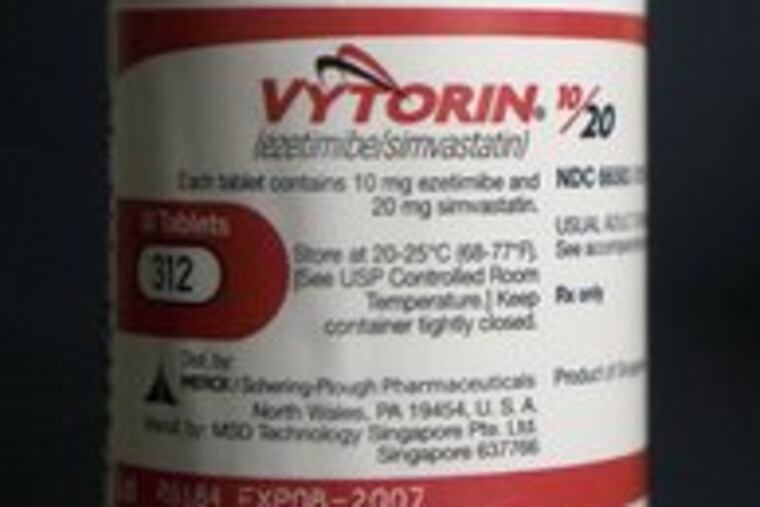 Vytorin is a combination of two drugs, Merck's Zocor and Schering-Plough Zetia.