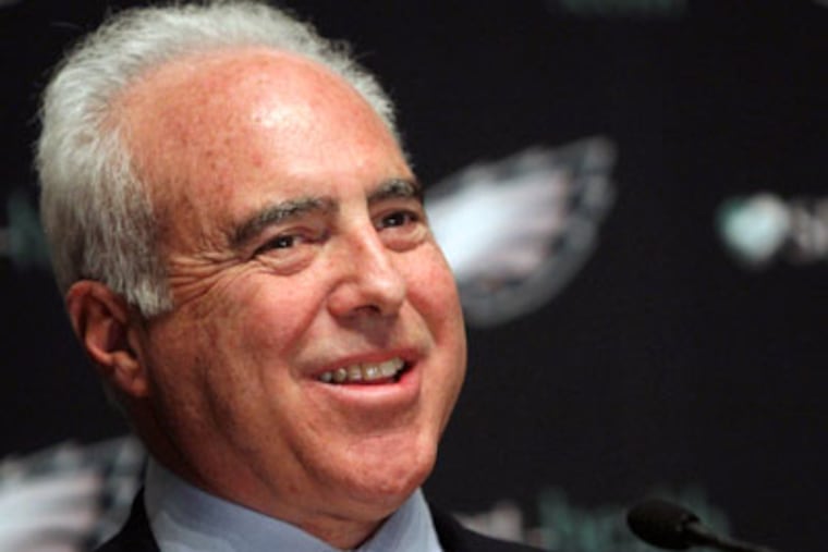 Jeffrey Lurie and the Eagles will not be raising ticket prices in 2012. (AP Photo/Joseph Kaczmarek)