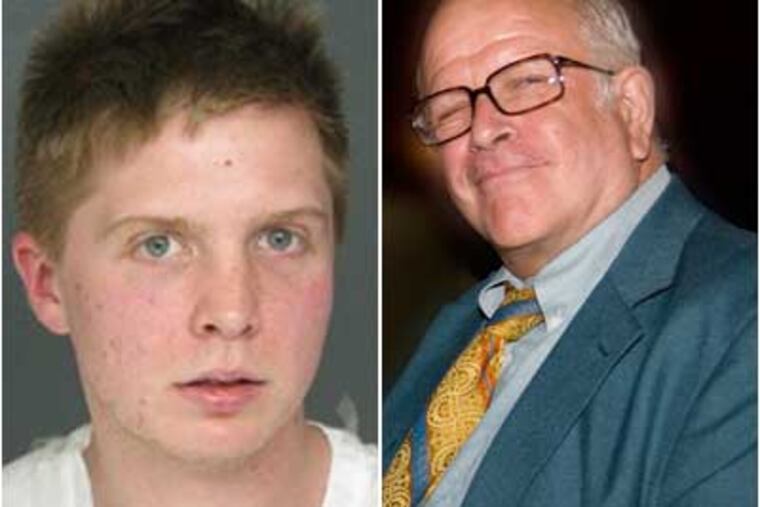 John Thomas, 28, left, is charged with stoning to death 70-year-old Murray Seidman, right.