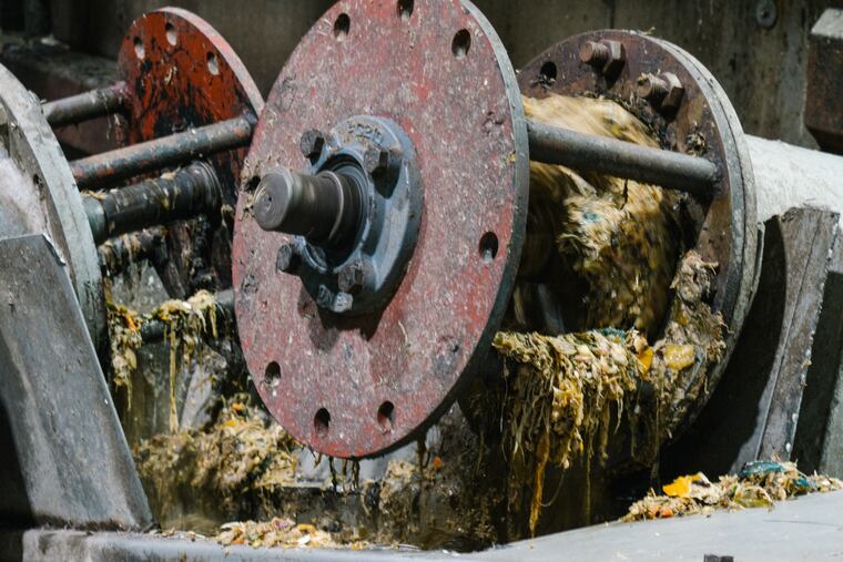 Food waste is sorted and shredded June 21 to be turned into biogas, a type of renewable energy, at the Daejeon Bioenergy Center in South Korea. MUST CREDIT: Seong Ui-seok for The Washington Post