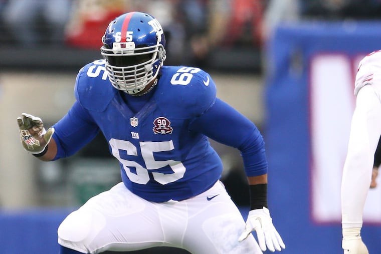 New York Giants offensive lineman Will Beatty (65) in action against the San Francisco 49ers at Met Life Stadium in East Rutherford, New Jersey November 16, 2014. (AP Photo/Damian Strohmeyer)
