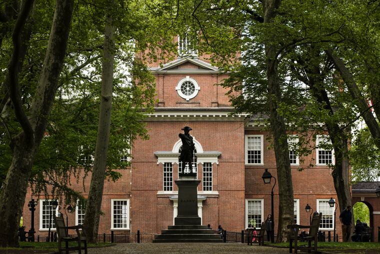 The exterior of Independence Hall in Philadelphia.