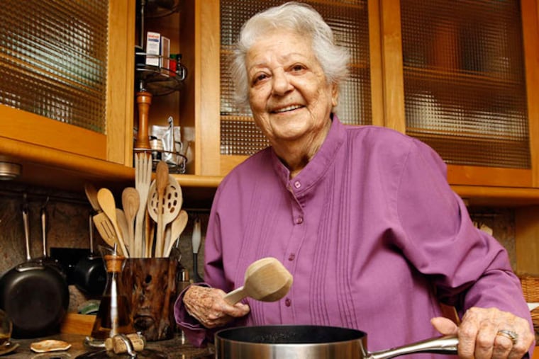 Marcella Hazan, in her Florida kitchen.
