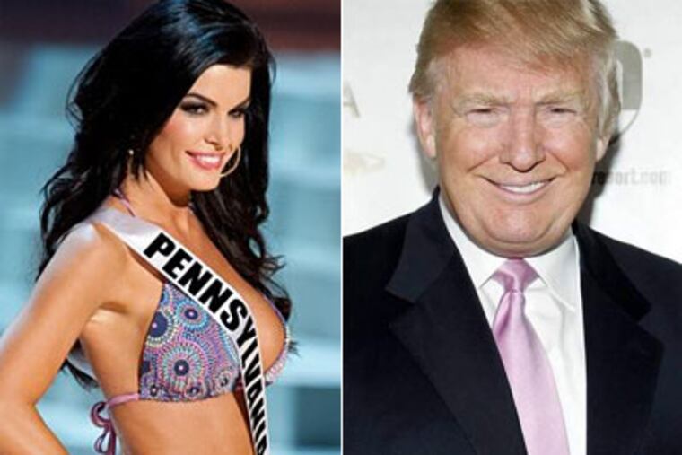 Former Miss Pa. Sheena Monnin, left, faced off against Donald Trump in June.
