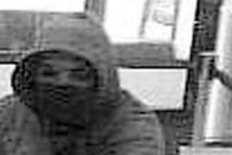 Bank video cameras caught this image of Wells Fargo thief.