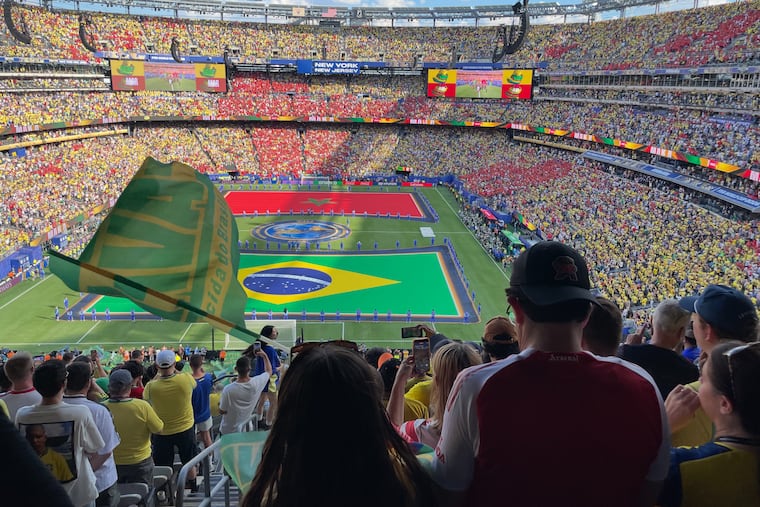 Brazil fans bring the noise in their nation's first match against Morocco on Saturday at MetLife Stadium.