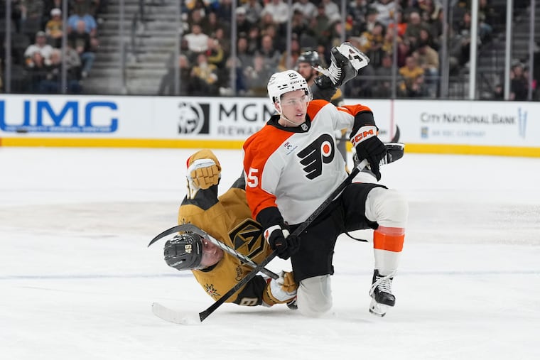 Lane Pederson made his Flyers debut on Monday against the Vegas Golden Knights. It was his first NHL game since March of 2023.