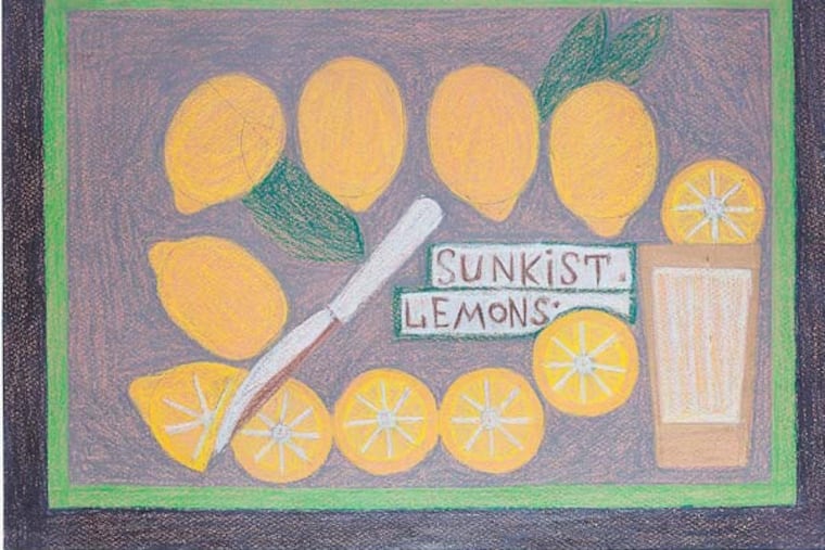 Bonovitz-Arning
Eddie Arning, “Sunkist Lemons,” crayon on paper, late 1960s.