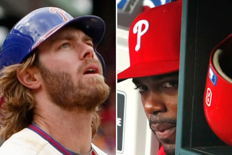 Jimmy Rollins is signed through next season, while Jayson Werth is a free agent after this season. (Ron Cortes / Staff Photographer)