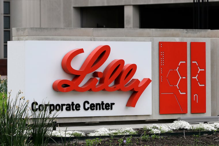 A sign for Eli Lilly & Co. sits outside their corporate headquarters in Indianapolis in 2017.