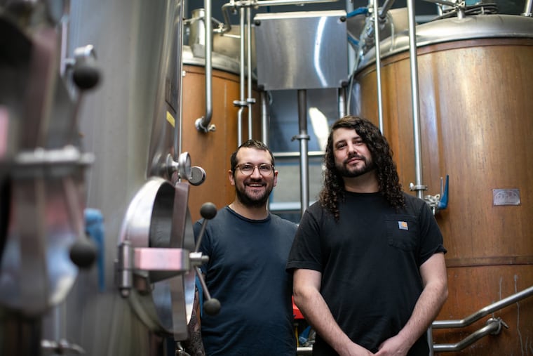 Kyle Wolak (left) and Brendon Boudwin of Carbon Copy, a brewery and pub opening in West Philadelphia.