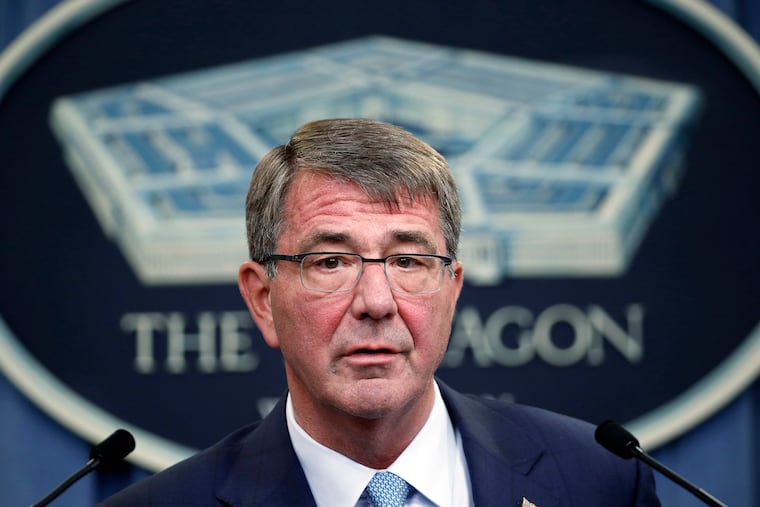 Defense Secretary Ash Carter shown during a news conference at the Pentagon in June 2016, when he announced that the military would be open to transgender people.