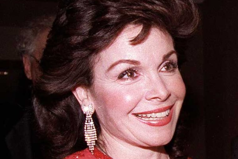 FILE - In this Oct. 20, 1990 file photo, actress and former Mickey Mouse Club member Annette Funicello arrives for the 15th annual Italian American Foundation dinner in Washington, D.C. (AP Photo/J. Scott Applewhite, file)