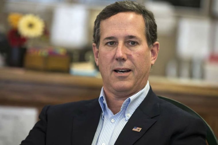 Former Pennsylvania Sen. Rick Santorum meeting with voters in Iowa in Jan. 2016. (AP PHOTO / EVAN VUCCI)