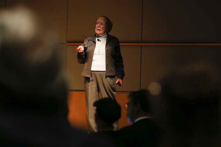 Ronnie Breslow speaks at the National Museum of American Jewish History, during the program, "Remembering the St. Louis: The Consequences of Turning Away Refugees."