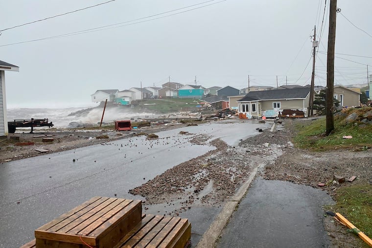 Damage in Port aux Basques, Newfoundland and Labrador, caused by post tropical storm Fiona on Saturday.