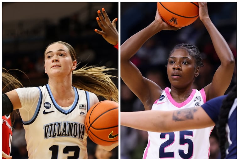 Brynn McCurry (left) and Denae Carter both overcame a torn ACL to become key players for Villanova.