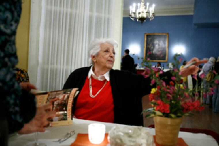 Author Marcella Hazan at an America-Italy Society book signing at the Racquet Club. Hazan, who has two doctorates in natural sciences, came later in life to her crusade for authentic, unchanging Italian food.