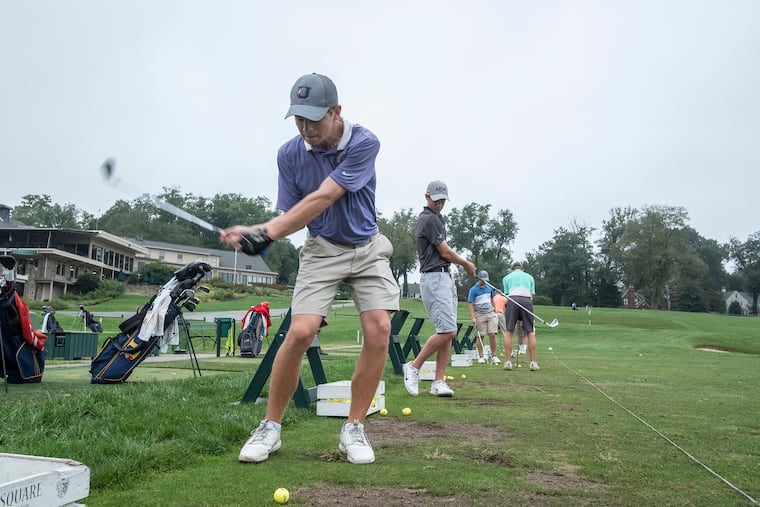 Unionville golfer Connor Bennink, practicing here at the Kennett Country Club, will begin the state tournament on Monday.