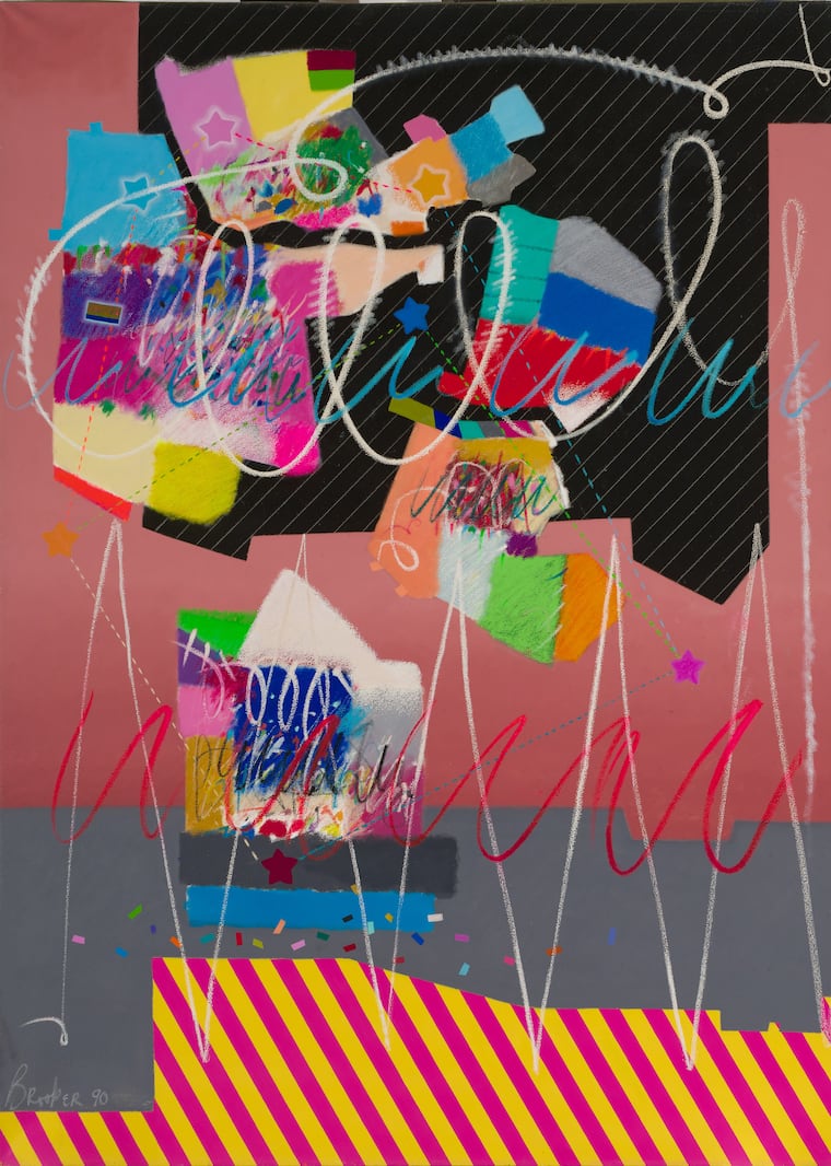 "In the Measure of Every Part," 1990. Oil on canvas with paint stick,72 x 54 in.