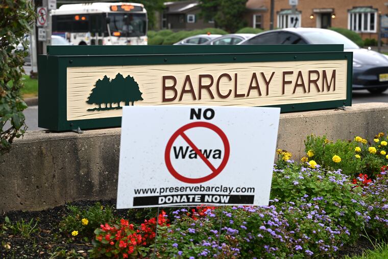 A controversial proposal to build or a Wawa convenience store and gas station on a portion of the Barclay Shopping Center parking lot on Route 70 in Cherry Hill has been withdrawn.