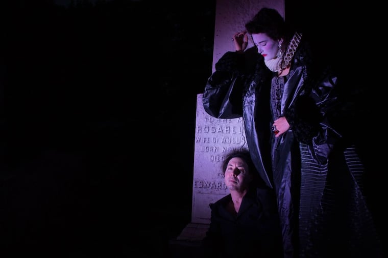 Rudy Caporaso as Hamlet and Susanna Herrick as the Player Queen in REV Theatre Company’s production of “Hamlet.”