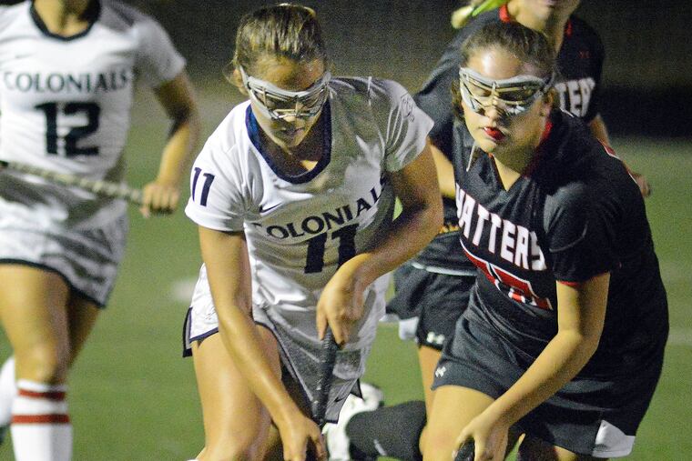 Plymouth Whitmarsh's Ava Borkowski (11) scored twice in her team's 7-1 win against Upper Dublin on Monday.