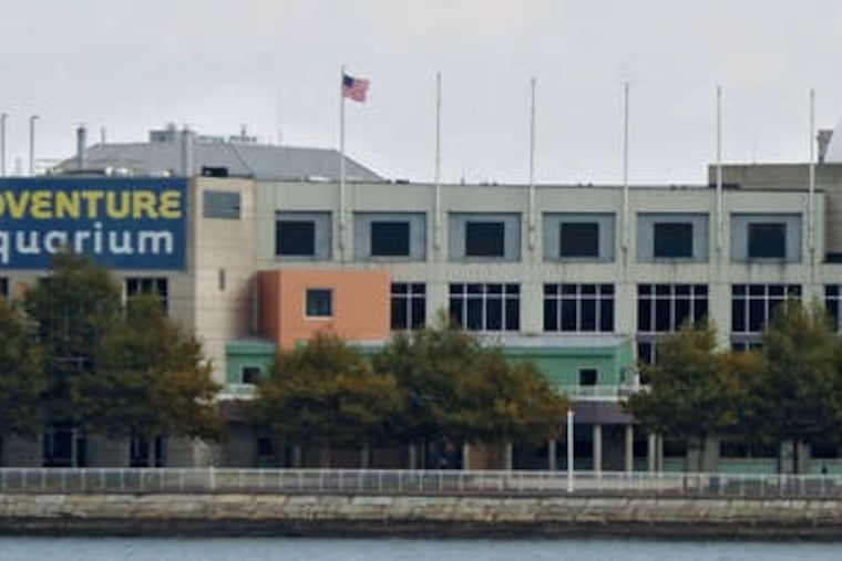A view of Adventure Aquarium in Camden, as seen from Philadelphia's Penn's Landing.